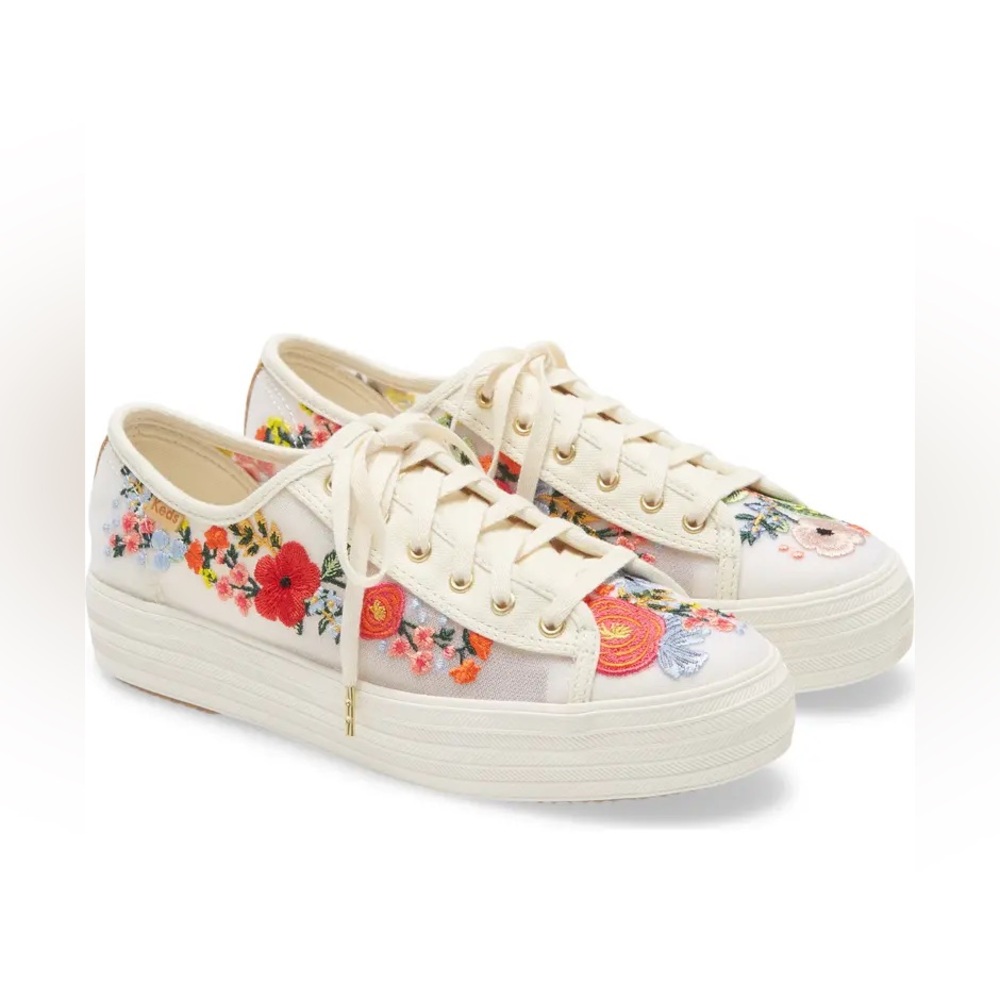 Keds x rifle paper company embroidered platform sneaker